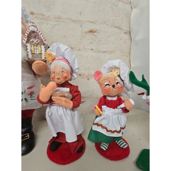 4 Annalee Santa Gingerbread House Elf Mouse Chef Christmas Bakers Dolls - Picture 3 of 6